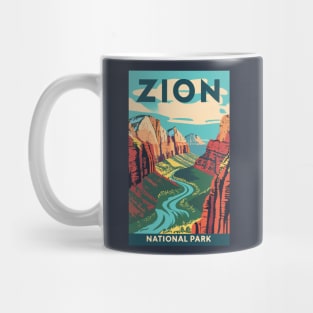 A Vintage Travel Art of the Zion National Park - Utah - US Mug